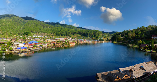 Panorama Rak Thai Village, an ancient village surrounded by nature, Mae Hong Son, Thailand. © nopporn