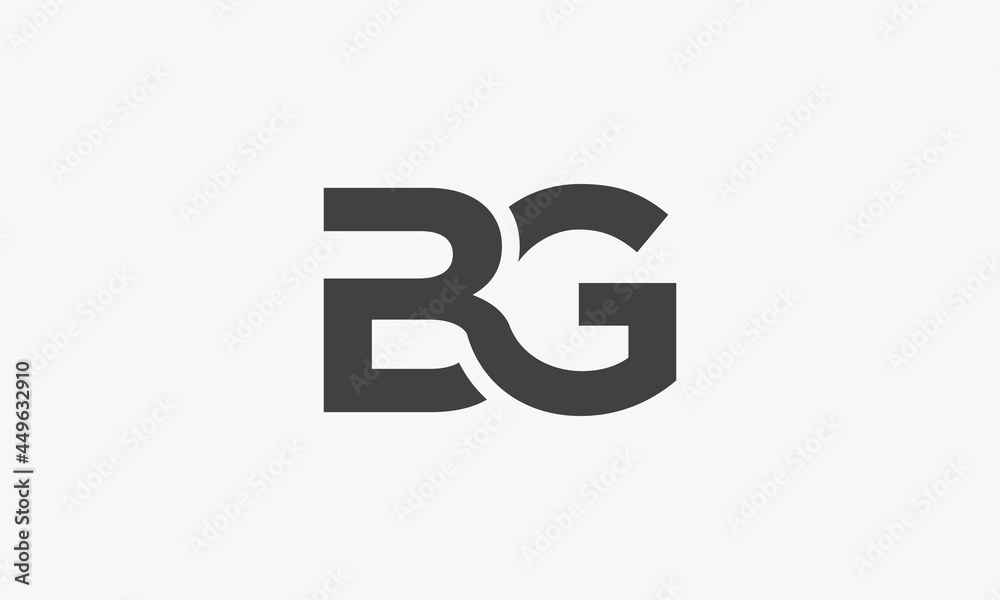 BG letter logo connected concept isolated on white background. BG letter logo connected concept isolated on white background.