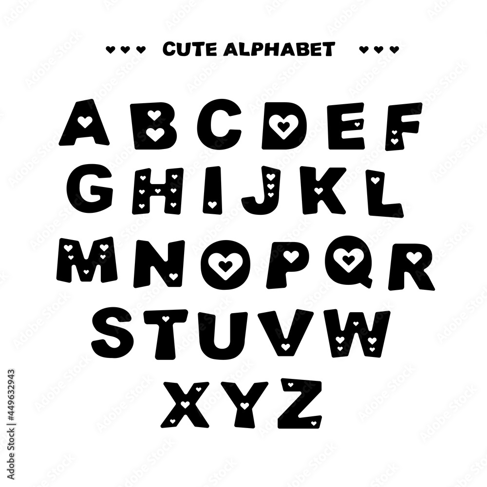cute alphabet for titles with hearts cute alphabet for titles with hearts