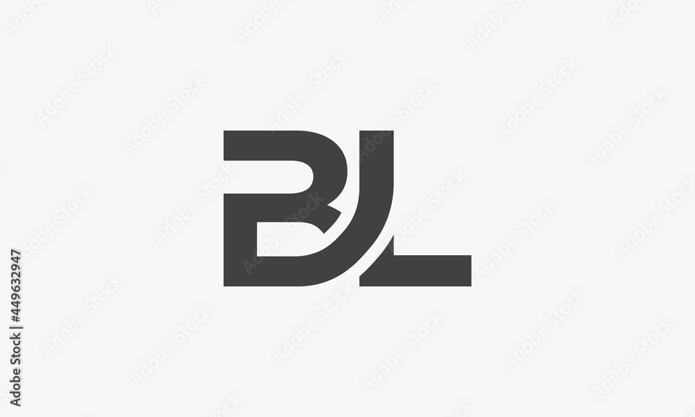 BL letter logo connected concept isolated on white background. BL letter logo connected concept isolated on white background.
