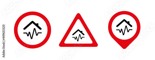 earthquake icon on white background	