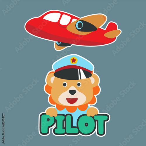 Cute little pilot vector illustration with cartoon style. Creative vector childish background for fabric, textile, nursery wallpaper, poster, card, brochure. and other decoration.