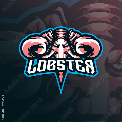 lobster mascot logo design vector with modern illustration concept style for badge, emblem and t shirt printing. lobster illustration for sport team.