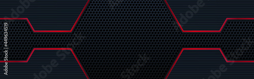 Wallpaper Mural abstract black with red line technology background modern futuristic wallpaper solid texture deep futuristic backgrounds. vector. Torontodigital.ca