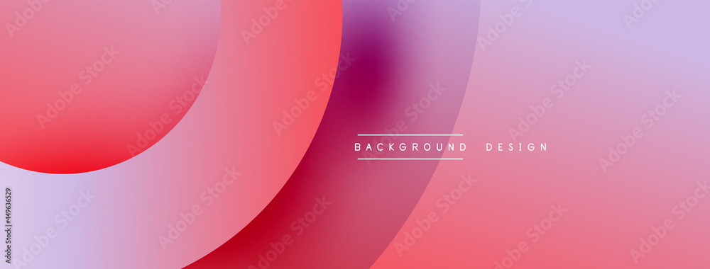 Abstract overlapping lines and circles geometric background with gradient colors