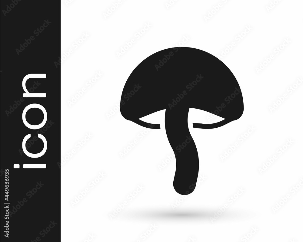 Black Mushroom icon isolated on white background. Vector Black Mushroom icon isolated on white background. Vector