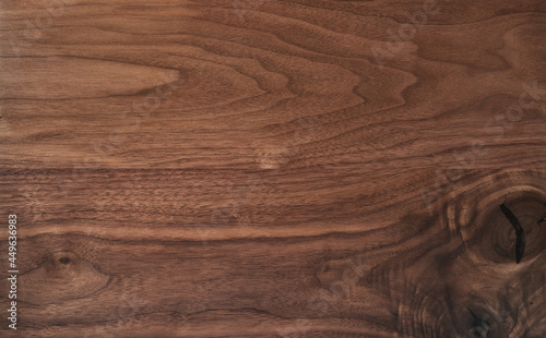 Texture of black walnut surface with oil finish