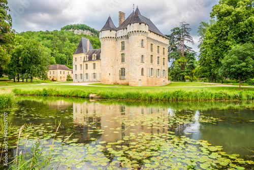View at the Campagne Castle in Dordogne Valley - France
