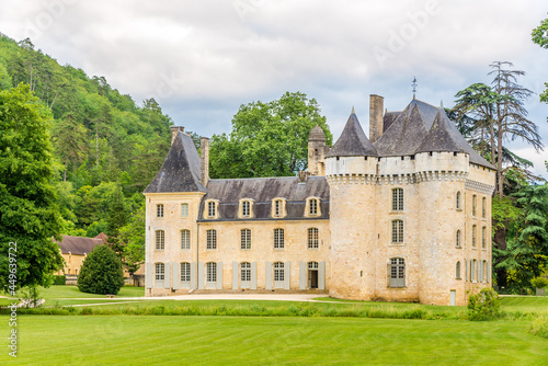View at the Campagne Castle in Dordogne Valley - France