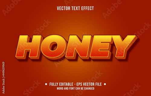 Editable text effect gradient orange and yellow honey style
