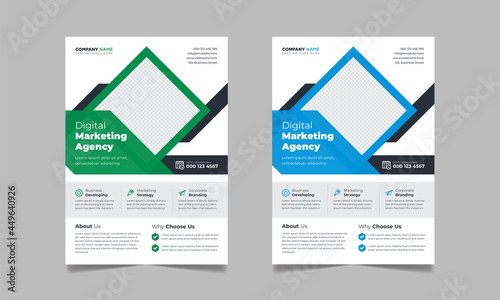 Corporate business marketing flyer, cover modern layout, annual report in A4