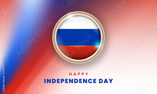Happy independence day of Russia banner with Russian 3D flag circle