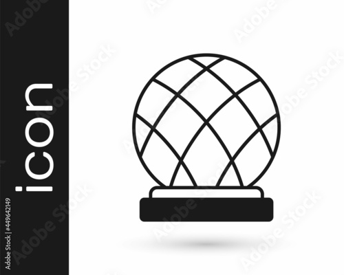 Black Montreal Biosphere icon isolated on white background. Vector