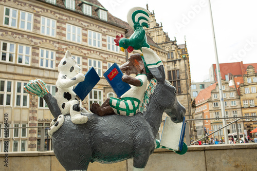 Bremen, Germany: Town Musicians of Bremen. This is a popular fairy tale retrieved and recorded by the Brothers Grimm. photo