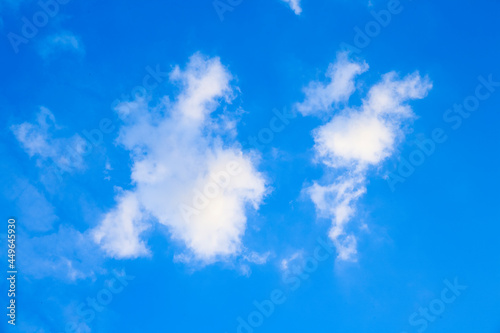 White clouds in the blue sky