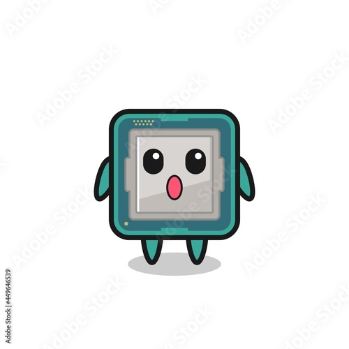 the amazed expression of the processor cartoon