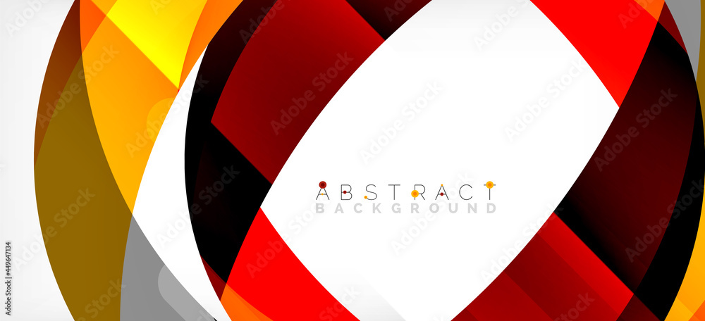 Geometric abstract background. Circle created with overlapping color shapes. Vector Illustration For Wallpaper, Banner, Background, Landing Page Geometric abstract background. Circle created with overlapping color shapes. Vector Illustration For Wallpaper, Banner, Background, Landing Page