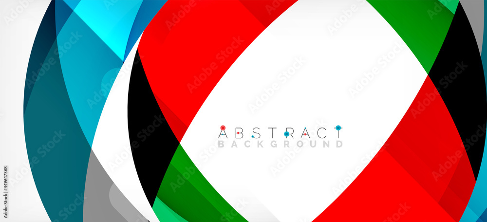 Geometric abstract background. Circle created with overlapping color shapes. Vector Illustration For Wallpaper, Banner, Background, Landing Page Geometric abstract background. Circle created with overlapping color shapes. Vector Illustration For Wallpaper, Banner, Background, Landing Page