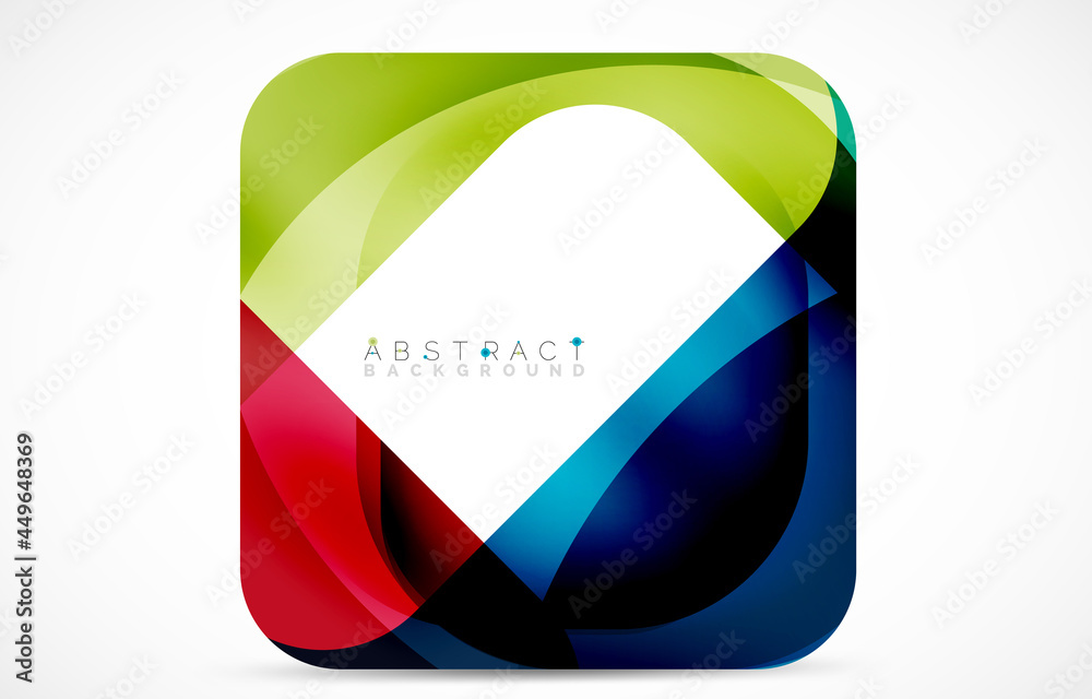 Minimal background. Abstract square shape with round corners created with wavy forms. Vector Illustration For Wallpaper, Banner, Background, Landing Page Minimal background. Abstract square shape with round corners created with wavy forms. Vector Illustration For Wallpaper, Banner, Background, Landing Page