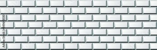 Light background with metro ceramic tiles. Subway white tiles pattern