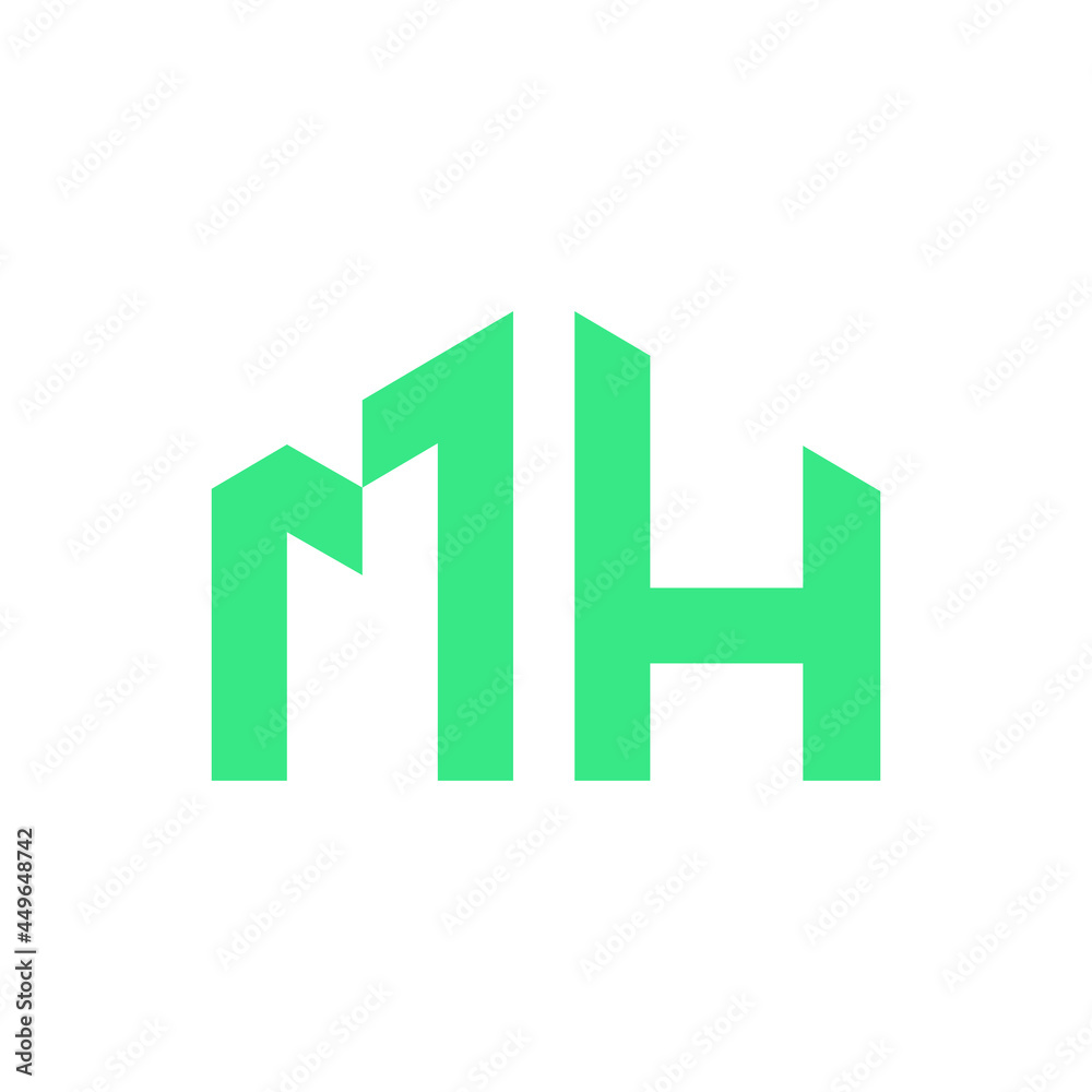 MH letter vector logo, monogram and initial shapes such as building, clean and modern design concept, logo, logotype elements for template. MH letter vector logo, monogram and initial shapes such as building, clean and modern design concept, logo, logotype elements for template.