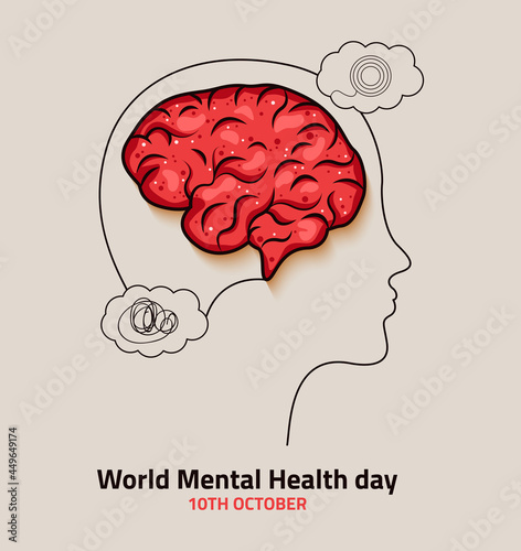 World Mental Health Day Minimal Style Illustration photo