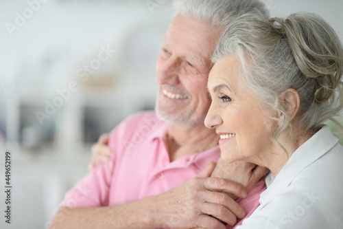 portrait of a happy senior couple at home