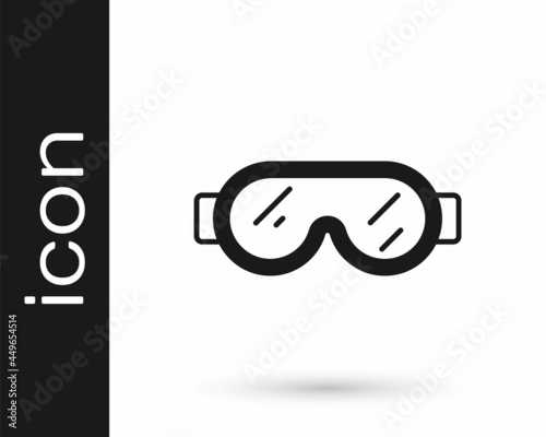 Black Safety goggle glasses icon isolated on white background. Vector