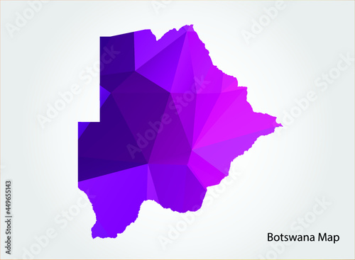 Botswana Map pink Color on white background polygonal