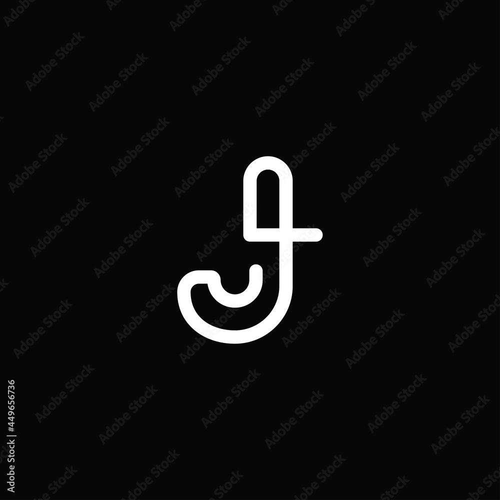 Minimalist letter J outline or monogram white logo isolated on background Minimalist letter J outline or monogram white logo isolated on background