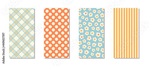 Set of retro 1970s style abstract backgrounds