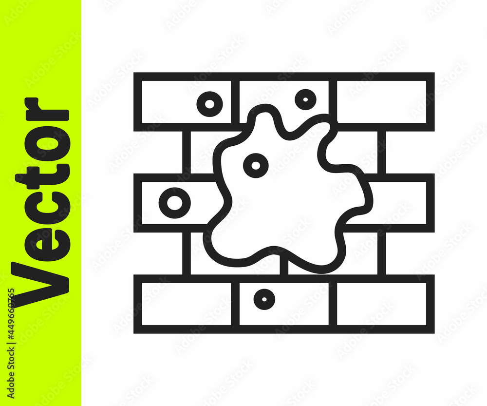 Black line Painting the house icon isolated on white background. Vector Black line Painting the house icon isolated on white background. Vector
