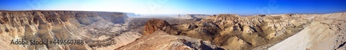 Western Kazakhstan. Ustyurt plateau. A panoramic view of Bozzhira from the upper plateau.