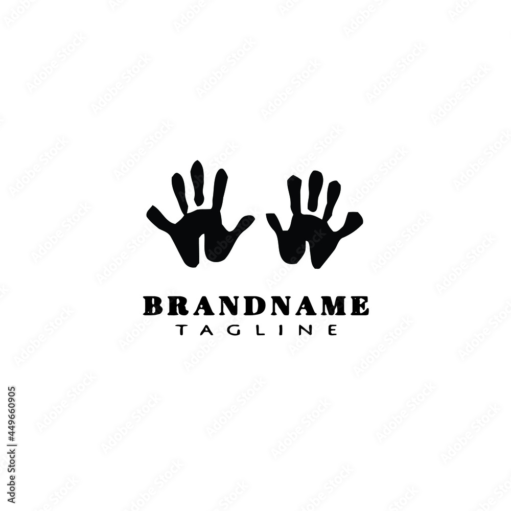 baby hand prints logo icon design template vector black baby hand prints logo icon design template vector black