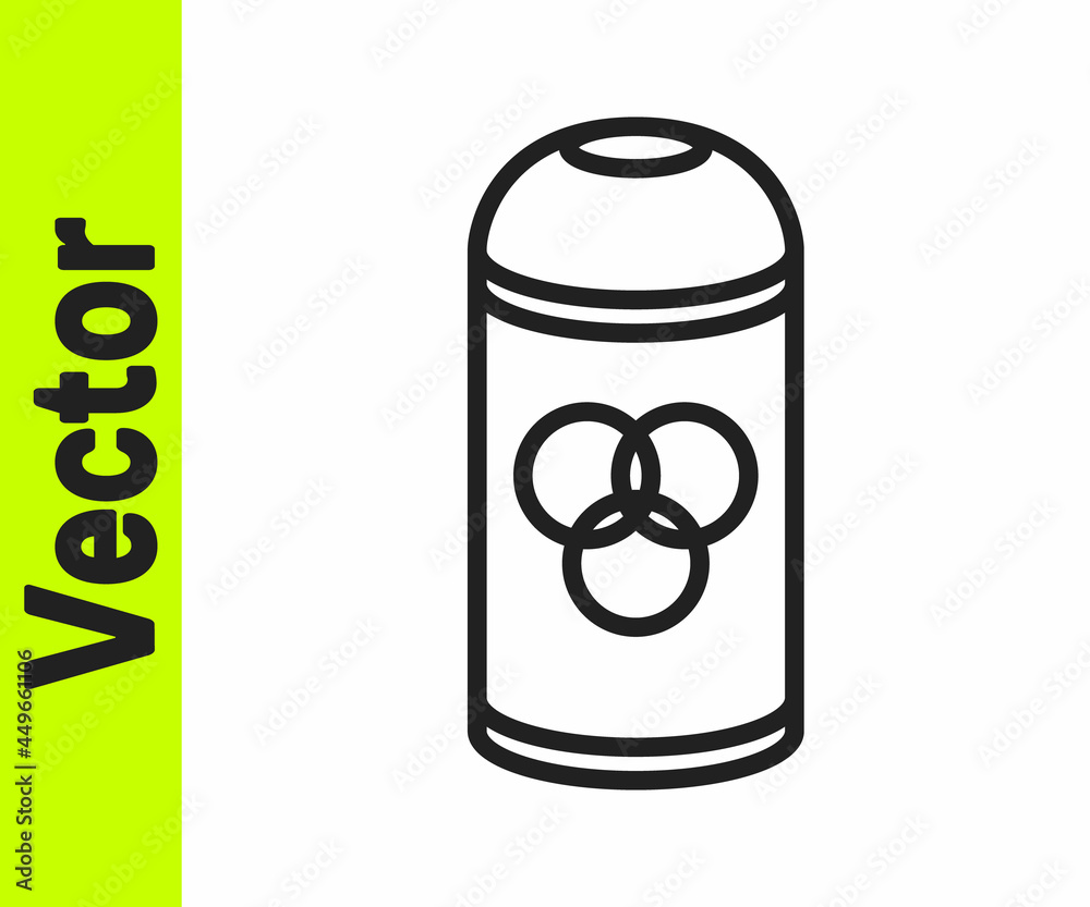 Black line Paint spray can icon isolated on white background. Vector Black line Paint spray can icon isolated on white background. Vector