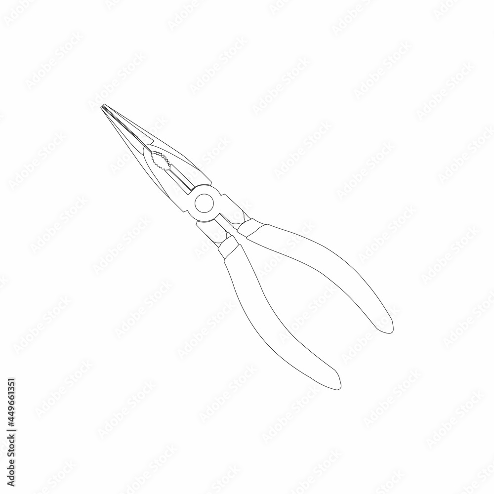 Taper pliers sketch vector graphics Taper pliers sketch vector graphics