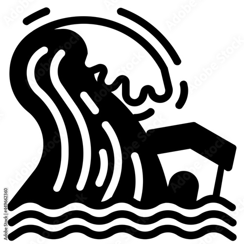 tsunami glyph icon