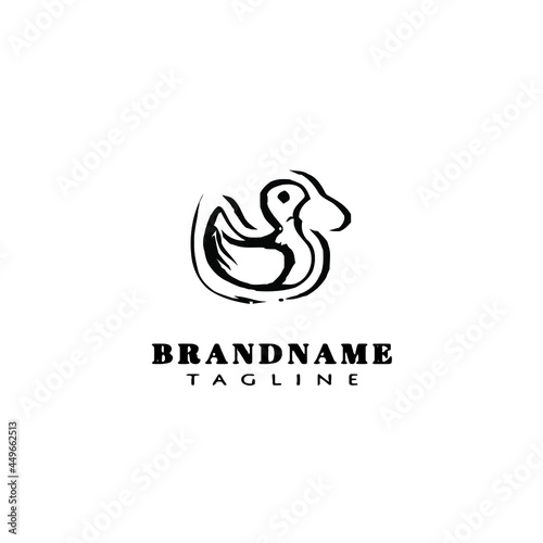 cute animal duck logo icon vector illustration