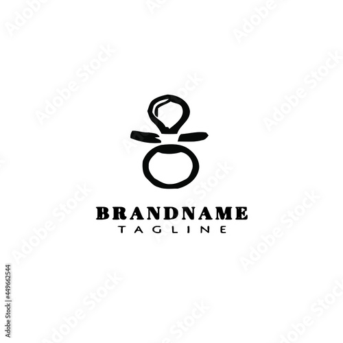 baby pacifier logo icon cartoon design template vector illustration