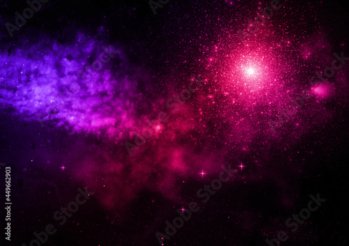 Star field in space and a nebulae. 3D rendering