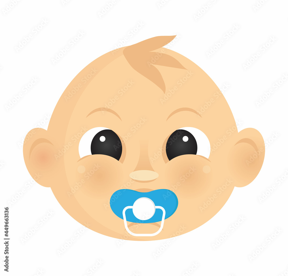 The baby newborn face. Cartoon baby vector The baby newborn face. Cartoon baby vector