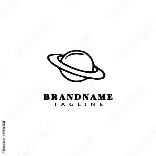 saturn planet logo design icon vector illustration