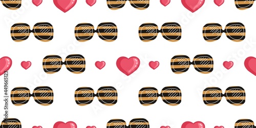 Cool seamless pattern. Black with red. Simple bright background.Vector illustration. Youth design for teenagers