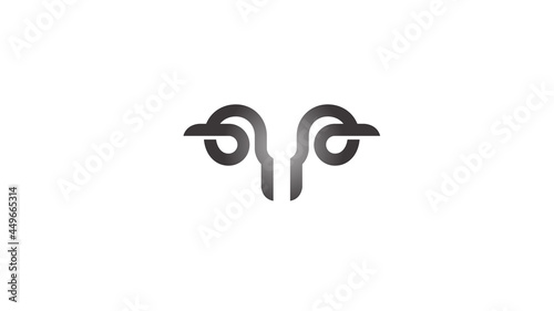 creative abstract ram horn head bighorn sheep logo vector symbol