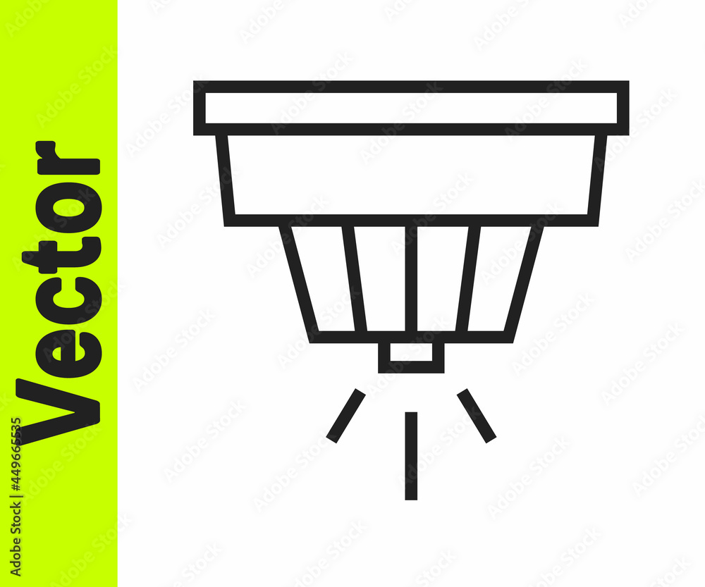 Black line Smoke alarm system icon isolated on white background. Smoke detector. Vector Black line Smoke alarm system icon isolated on white background. Smoke detector. Vector