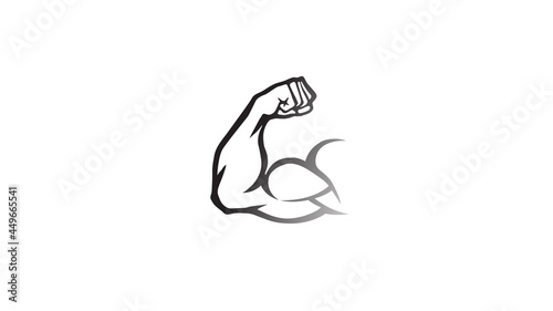 Fotografie, Tablou creative human bicep logo vector symbol