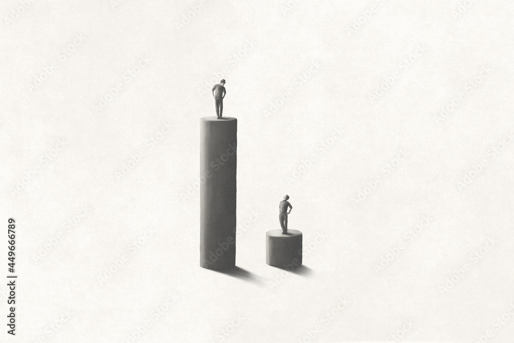 Illustration of business inequality status concept - obrazy, fototapety, plakaty 