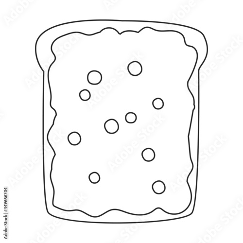 Toast vector icon.Outline vector icon isolated on white background toast.