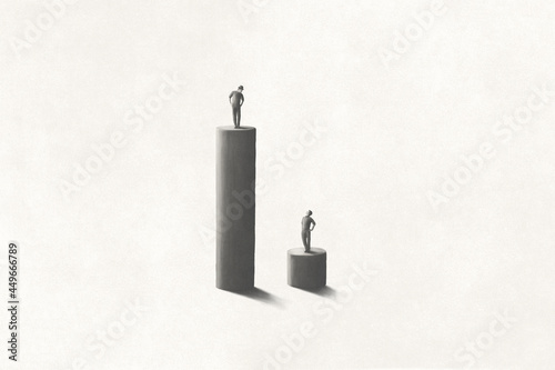 Illustration of business inequality status concept
