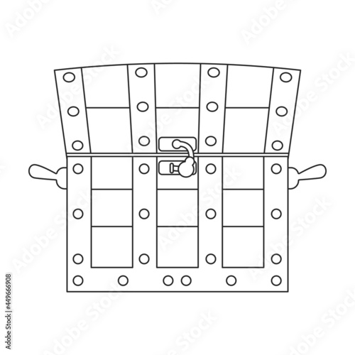 Chest vector icon.Outline vector icon isolated on white background chest.